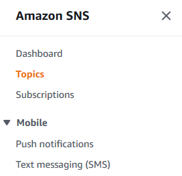 Amazon SNS topics