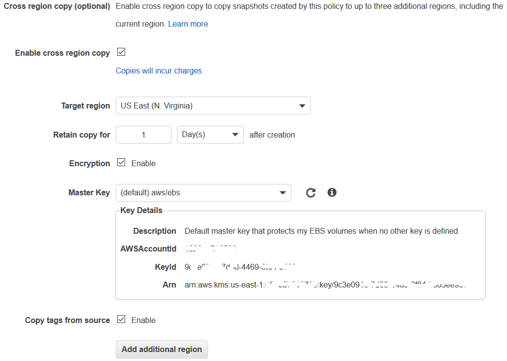 configure cross-region copy for snapshots created with lifecycle policy configure cross-region copy for snapshots created with lifecycle policy