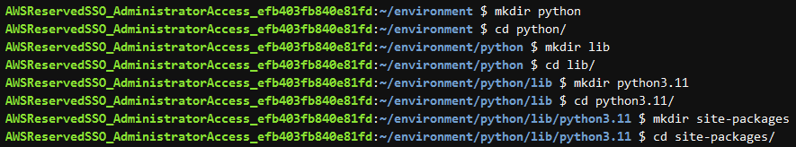 folder structure for AWS Lambda function layer