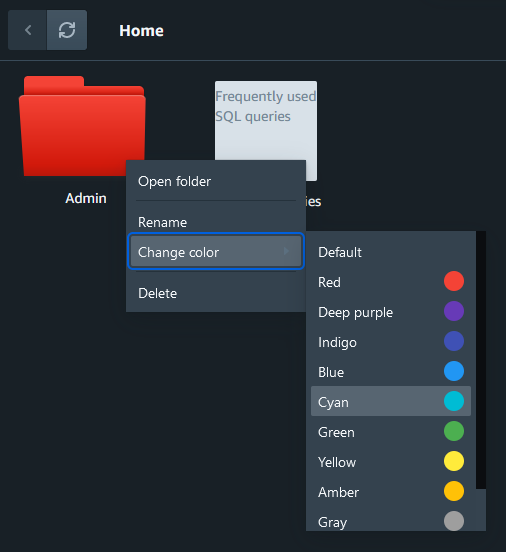 folder tasks like change color