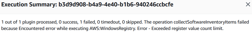 collect software inventory items operation error