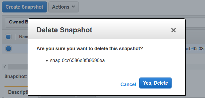 delete Amazon EBS snapshot