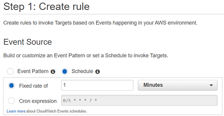 CloudWatch event source to call Lambda function periodically
