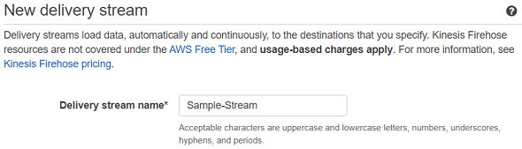 new Amazon Kinesis Firehose delivery stream