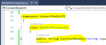 build AWS function handler name using project namespace class and function names