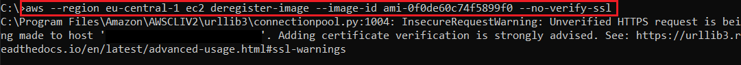 AWS CLI EC2 deregister AMI image command