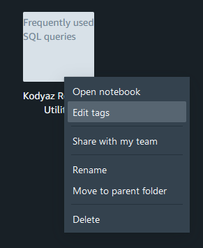edit tags of SQL Notebooks