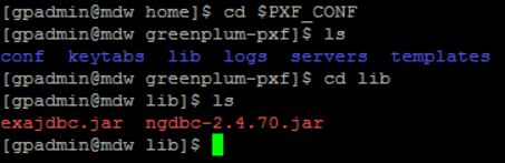 JDBC drivers for Greenplum PXF