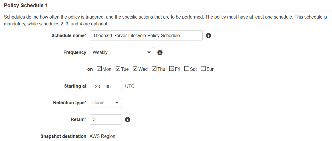 Amazon lifecycle policy schedule definition Amazon lifecycle policy schedule definition
