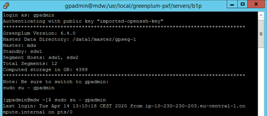 logon Greenplum EC2 instance using SSH with Putty