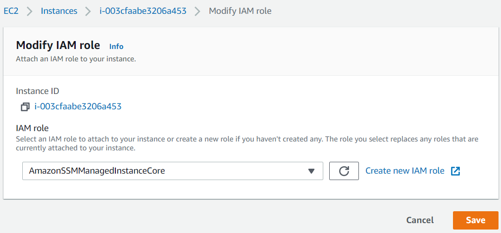 modify IAM roles attached to AWS EC2 instance