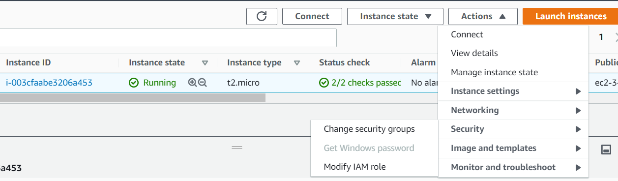 attach IAM role to AWS EC2 instance