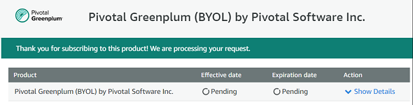 Pivotal Greenplum BYOL Subscription
