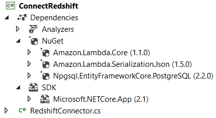 project dependencies after NuGet packages are installed