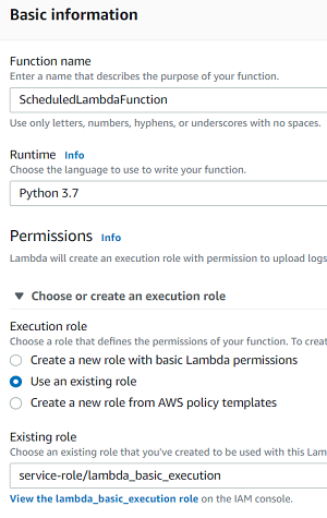 basic information about serverless Lambda function