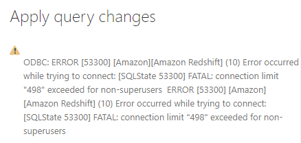 Redshift database connection limit 498 exceeded for non-superusers
