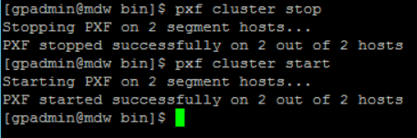 restart PXF on Pivotal Greenplum cluster