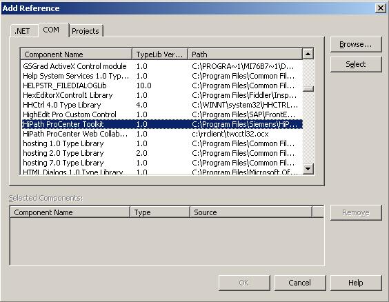 siemens hipath cti software using visual studio .net