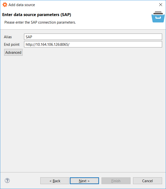 Theobald XU server connection as SAP data source for Data Virtuality