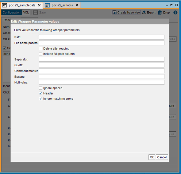 create base view for AWS S3 CSV file on Denodo Platform