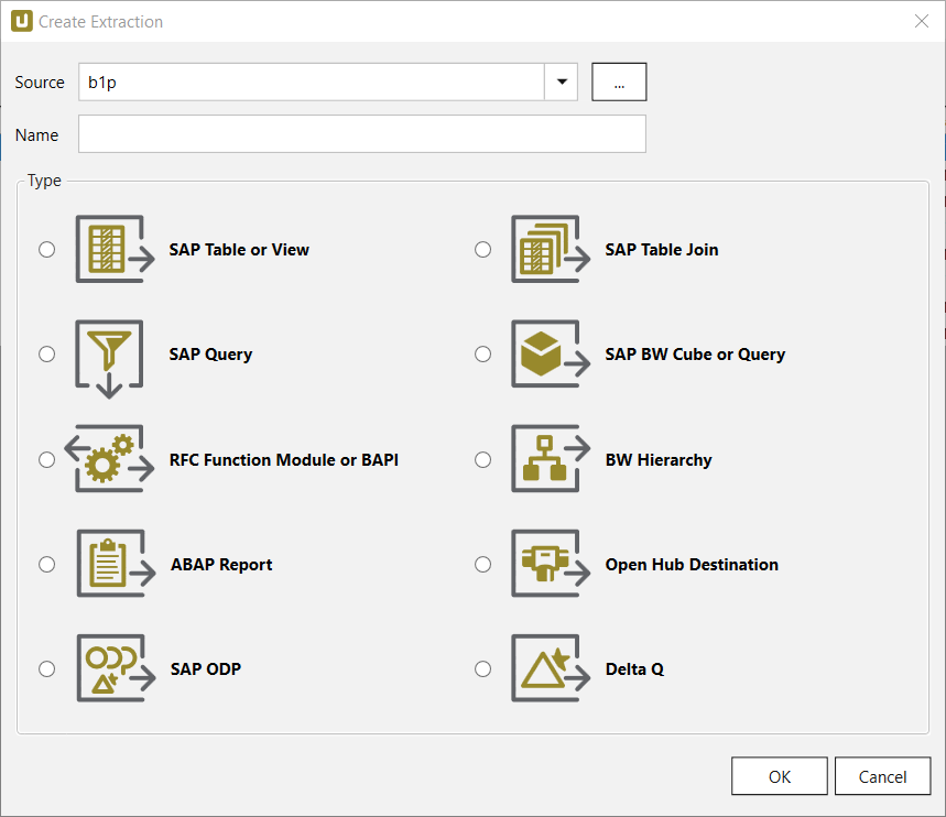 create extraction on SAP using Theobald Xtract Universal