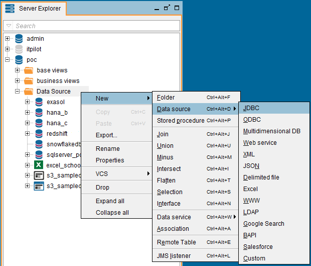 new JDBC data source creation on Denodo Virtual DataPort Administrator Tool