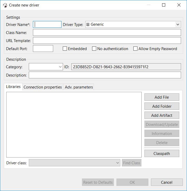 create new driver for Denodo databases on DBeaver