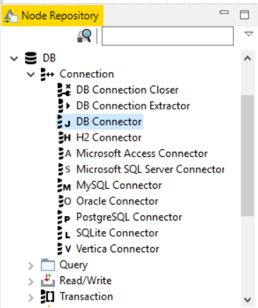 Knime Denodo database connection DB Connector node