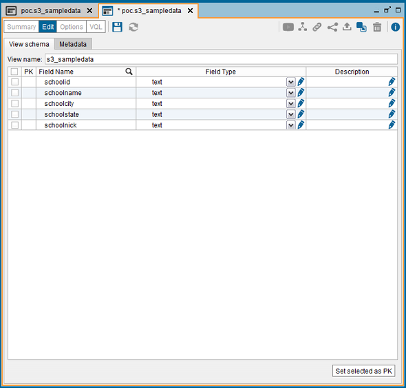 view schema of AWS S3 CSV file on Denodo Platform
