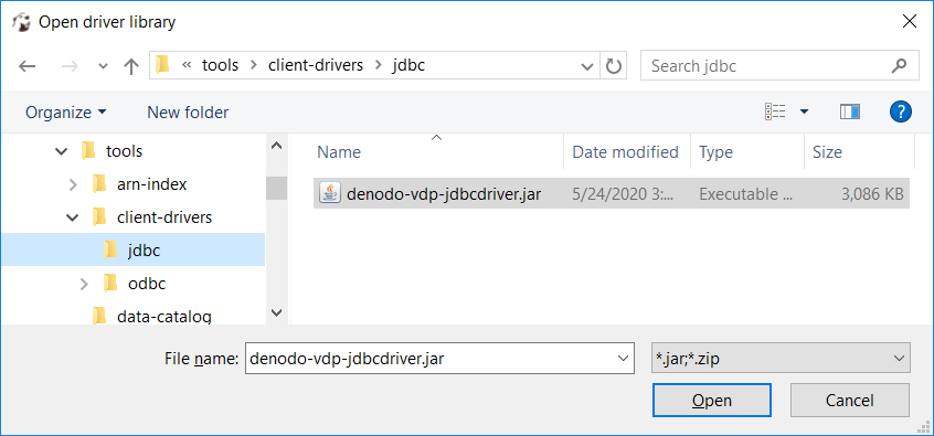 Denodo JDBC driver jar file