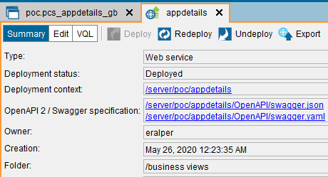 Denodo REST web service deployment details on Virtual DataPort
