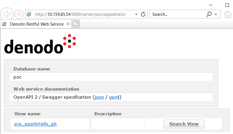 call Denodo web service using Internet browser