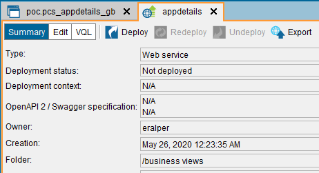 deploy web service using Denodo data virtualization platform