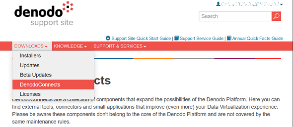 download Denodo Connectors from DenodoConnects