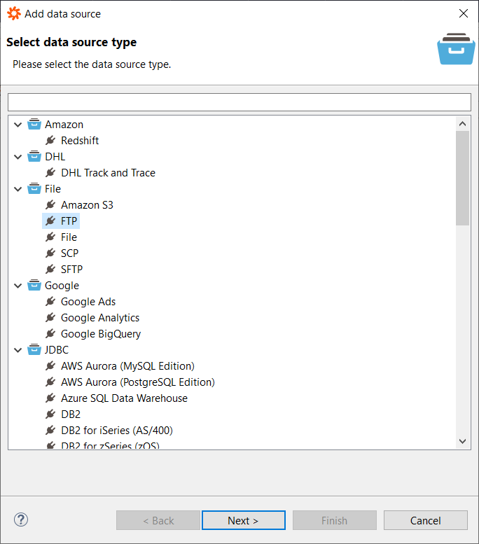 Data Virtuality FTP connector to access remote FTP servers