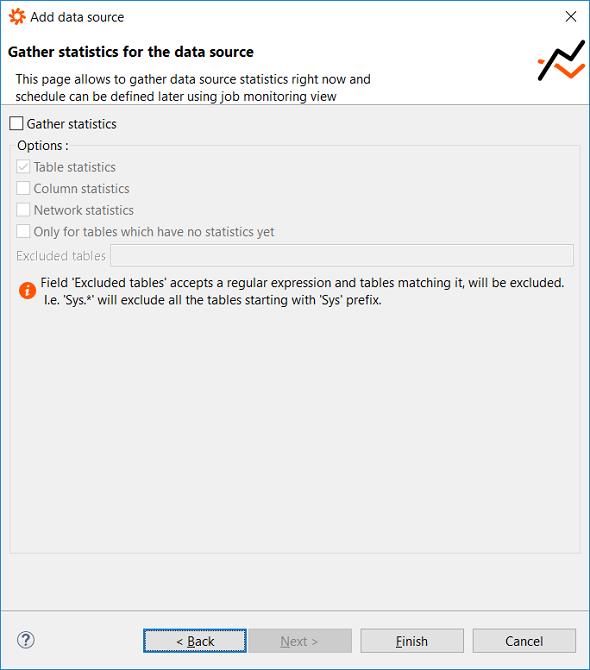 gather statistics for Data Virtuality Snowflake connection