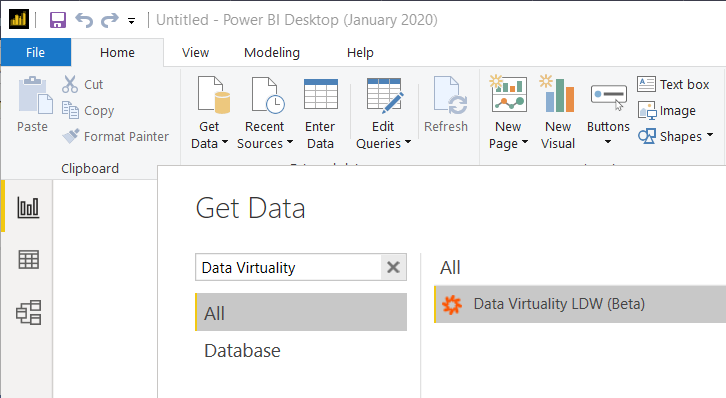 get data from Data Virtuality for Power BI report