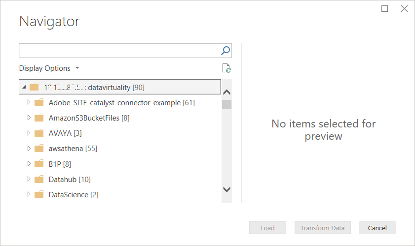 Data Virtuality tables and views for Power BI report data