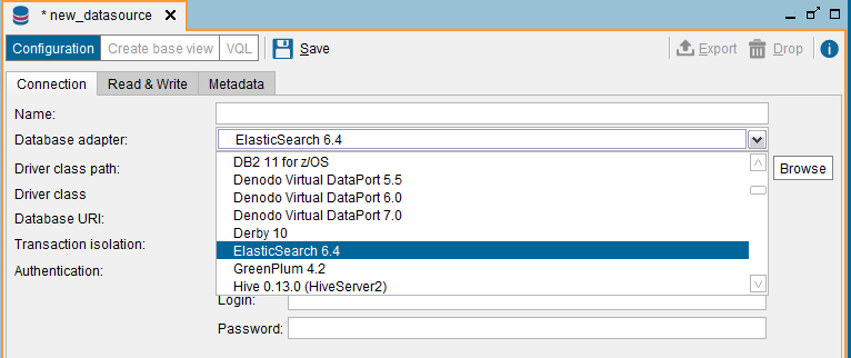 Denodo database adapters missing Exasol driver