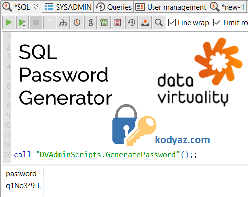 SQL Password Generator on Data Virtuality