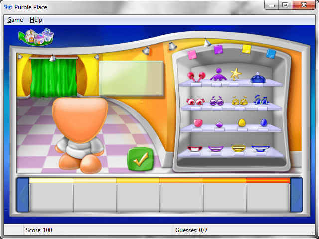 Windows 7 games Purble Place Purble Shop intermediate level