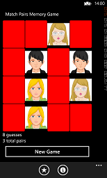 memory game for Windows Phones