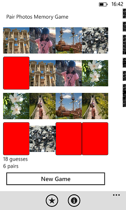 memory game by matching pairs on WP8