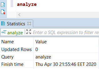 analyze all database tables on Greenplum