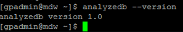 Greenplum analyzedb utility version