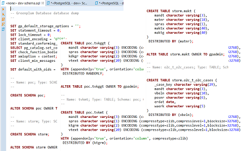 pg_dump utility to generate Greenplum database CREATE DDL scripts for all objects