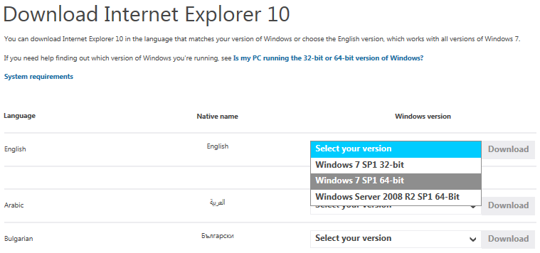 Microsoft Internet Explorer 10 Download For Windows 7