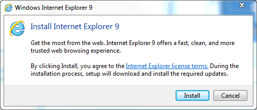 Microsoft Internet Explorer 9 download IE9 installation