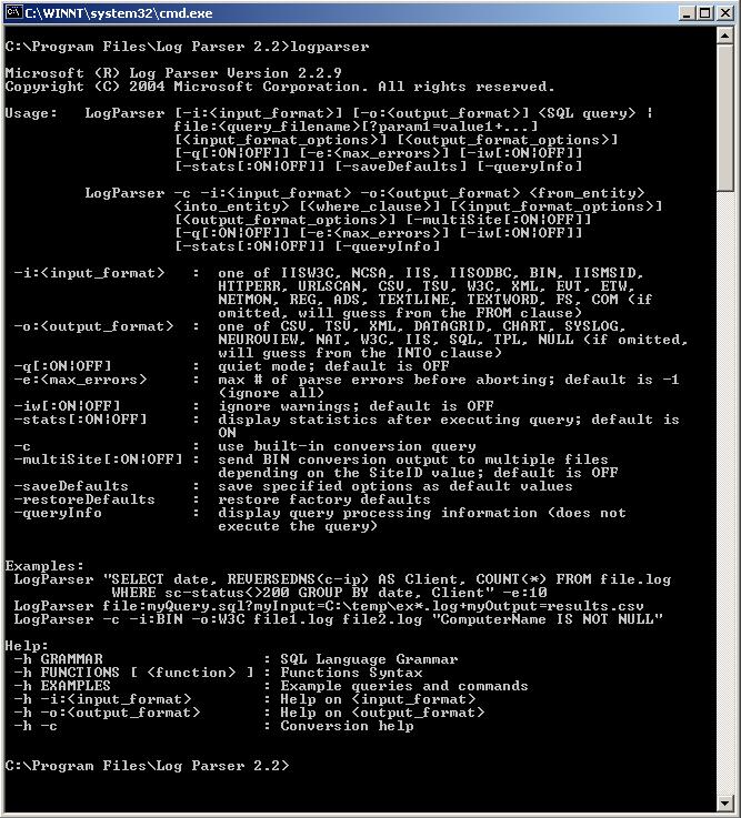 Log Parser 2.2 ve Windows Event Logları