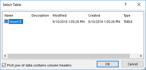 Excel sheet selection